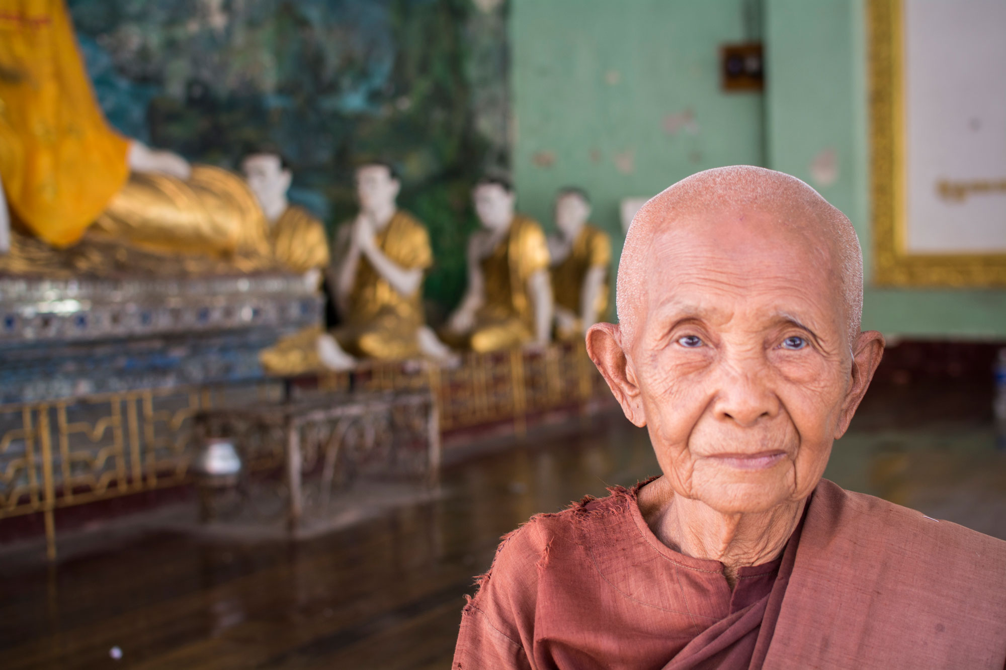 Monk at Shwedagon Pagoda